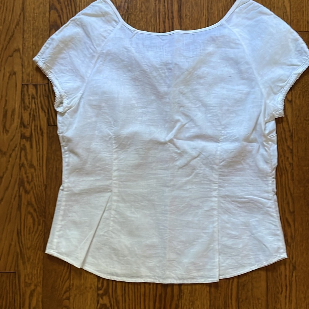 Eddie Bauer white linen cotton top - Picture 4 of 6